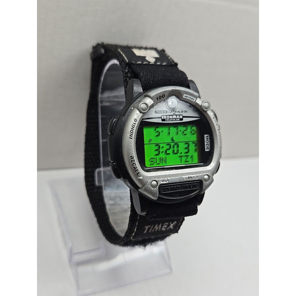 Vintage Timex Data Link Ironman Triathlon Watch Multi Lap New Battery - Read - Picture 3 of 11
